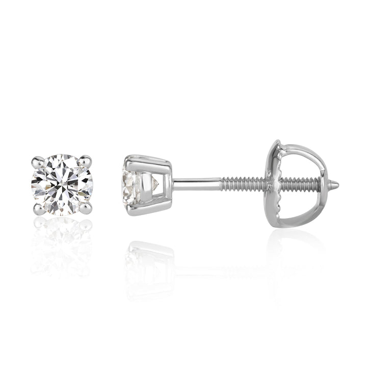 0.30ct Round Brilliant Cut Lab Diamond Stud Earrings in 18k White Gold