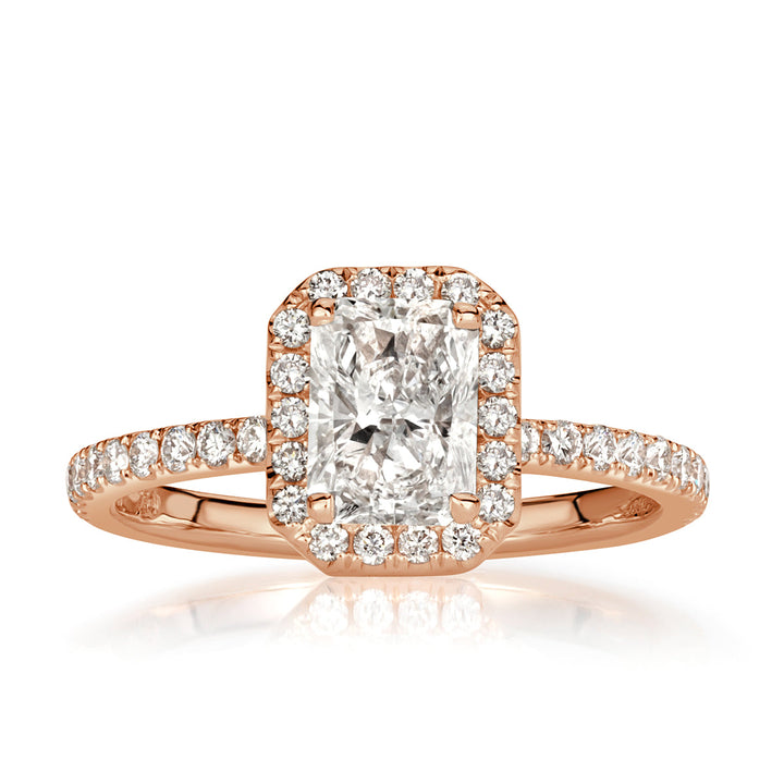 1.65ct Radiant Cut Lab Diamond Engagement Ring