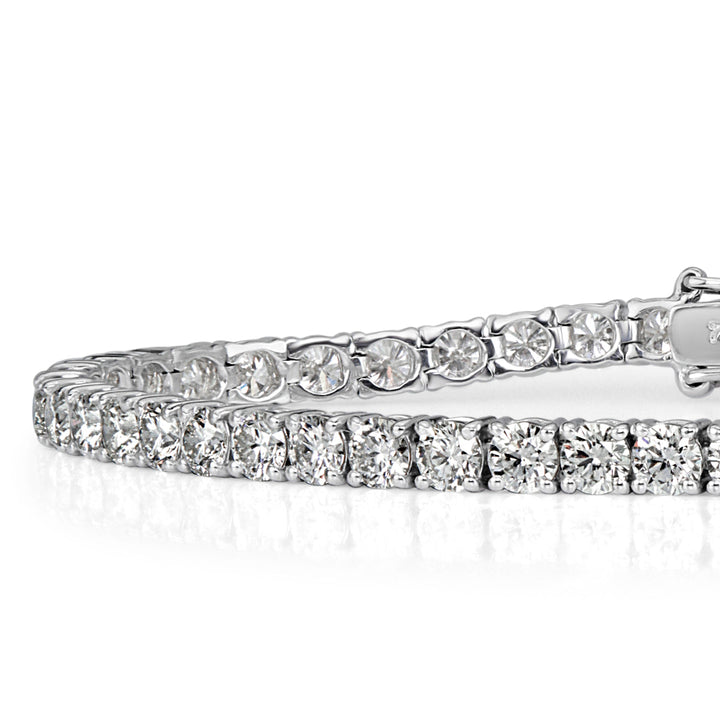 7.78ct Round Brilliant Cut Lab Diamond Tennis Bracelet in 18k White Gold