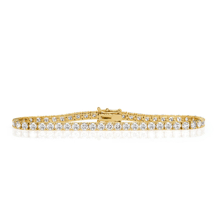 5.98ct Round Brilliant Cut Lab Diamond Tennis Bracelet in 14k Yellow Gold