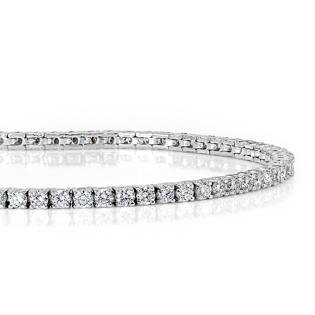 3.04ct Round Brilliant Cut Lab Diamond Tennis Bracelet in 18k White Gold