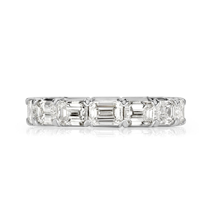 4.68ct Emerald Cut Lab Diamond Eternity Band in 18k White Gold