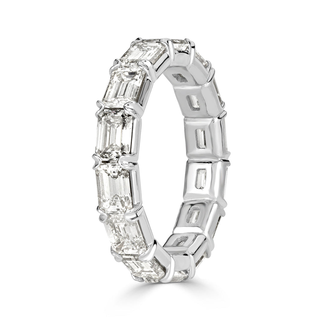 4.68ct Emerald Cut Lab Diamond Eternity Band in 18k White Gold