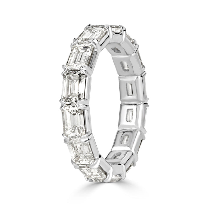 4.68ct Emerald Cut Lab Diamond Eternity Band in 18k White Gold