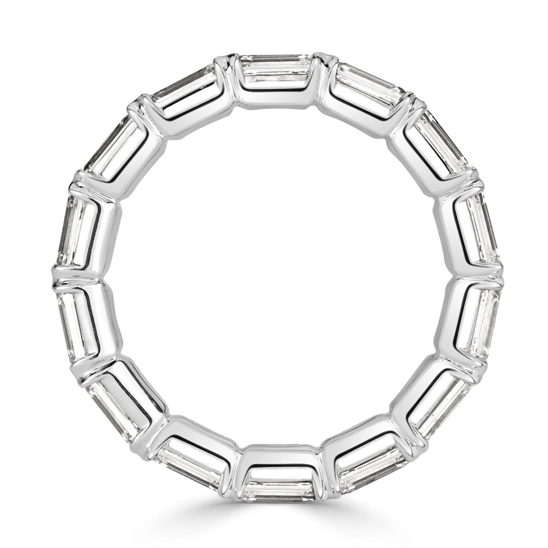 4.68ct Emerald Cut Lab Diamond Eternity Band in 18k White Gold