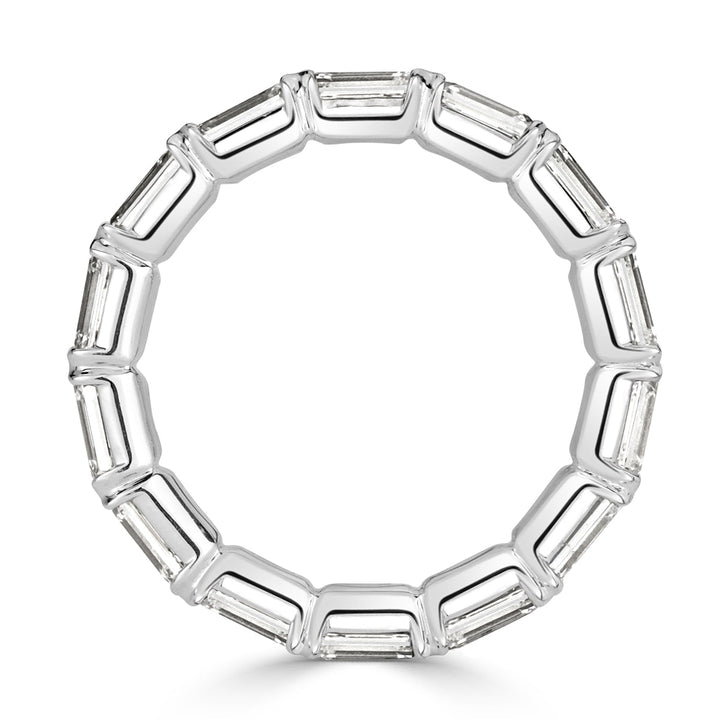 4.68ct Emerald Cut Lab Diamond Eternity Band in Platinum