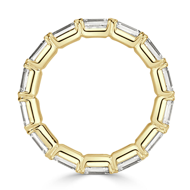 4.68ct Emerald Cut Lab Diamond Eternity Band in 18k Yellow Gold