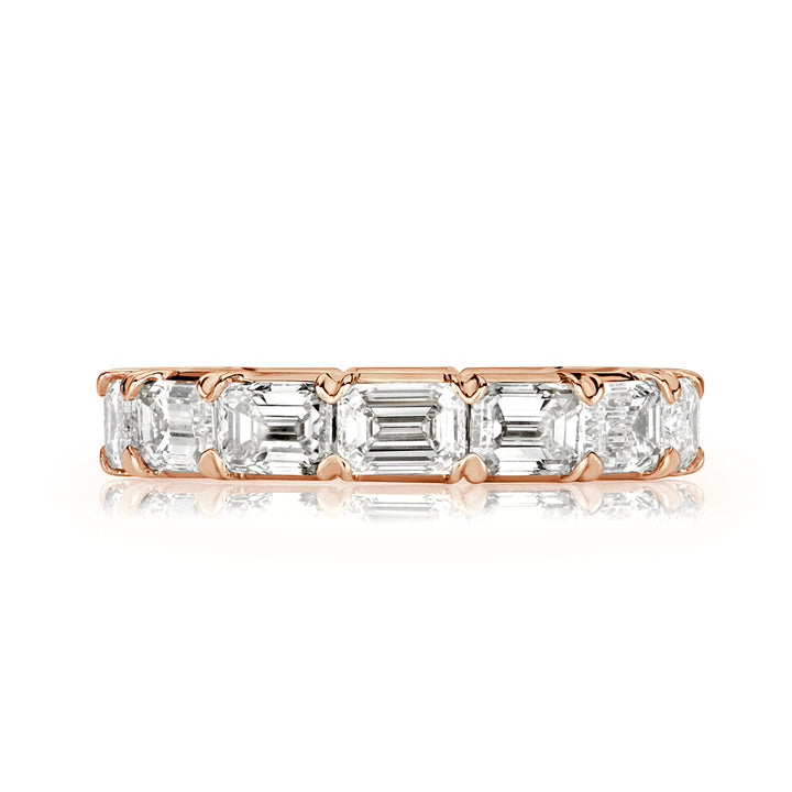 4.68ct Emerald Cut Lab Diamond Eternity Band in 18k Rose Gold