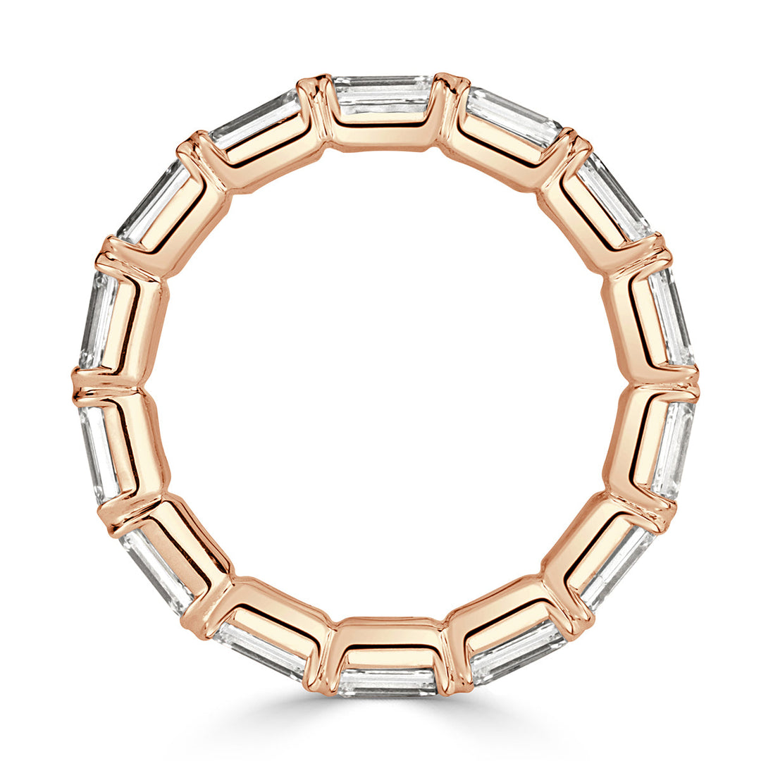 4.68ct Emerald Cut Lab Diamond Eternity Band in 18k Rose Gold