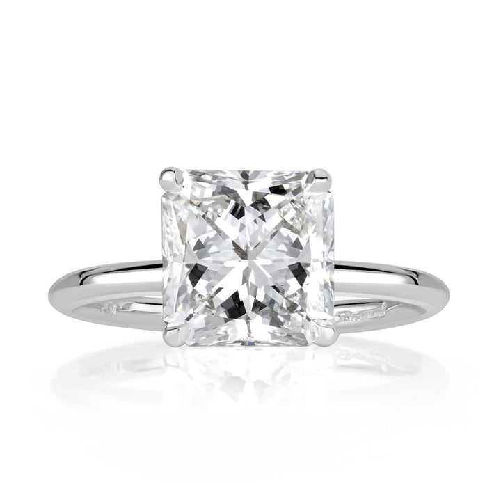 3.17ct Radiant Cut Lab Diamond Engagement Ring