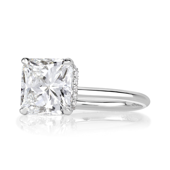 3.17ct Radiant Cut Lab Diamond Engagement Ring