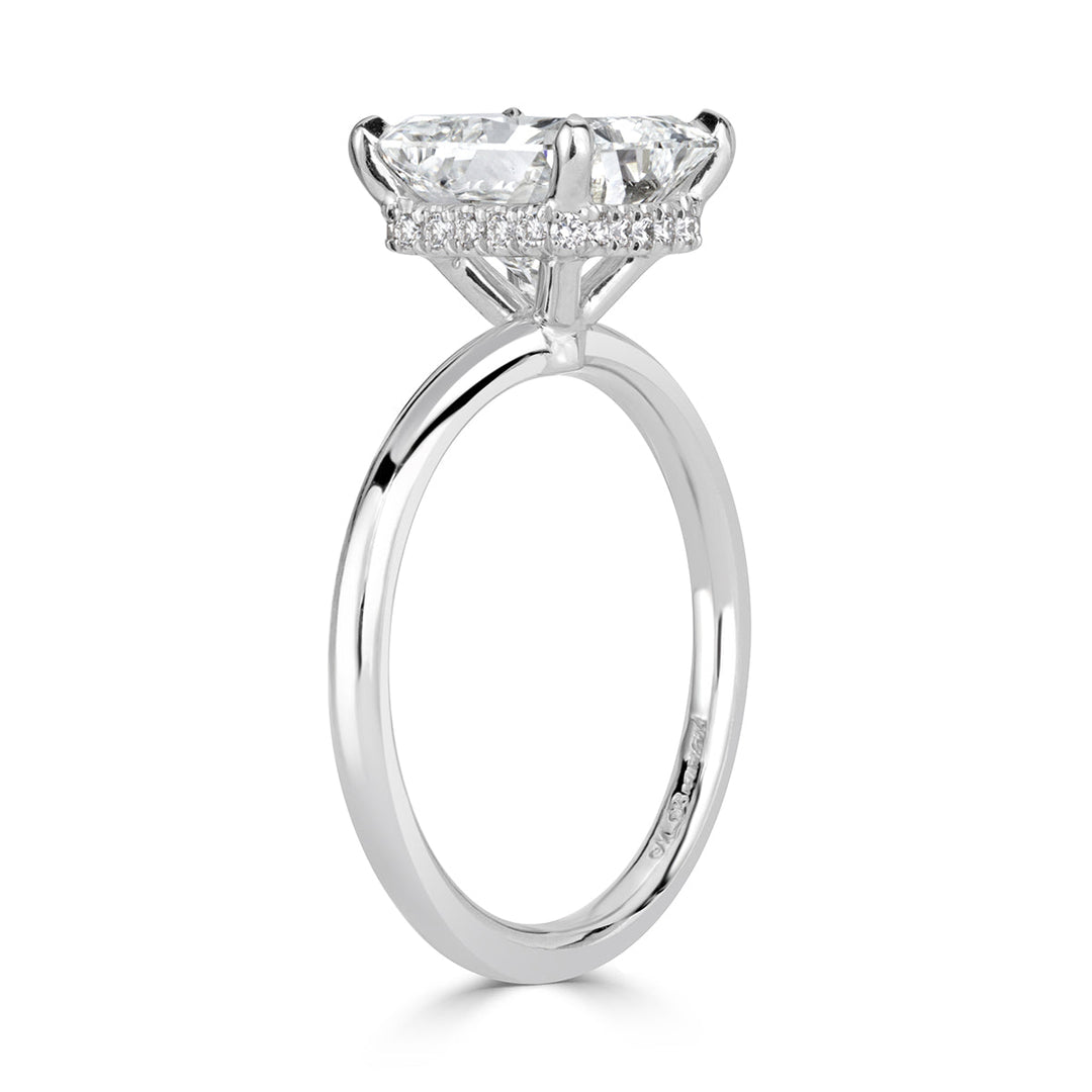 3.17ct Radiant Cut Lab Diamond Engagement Ring