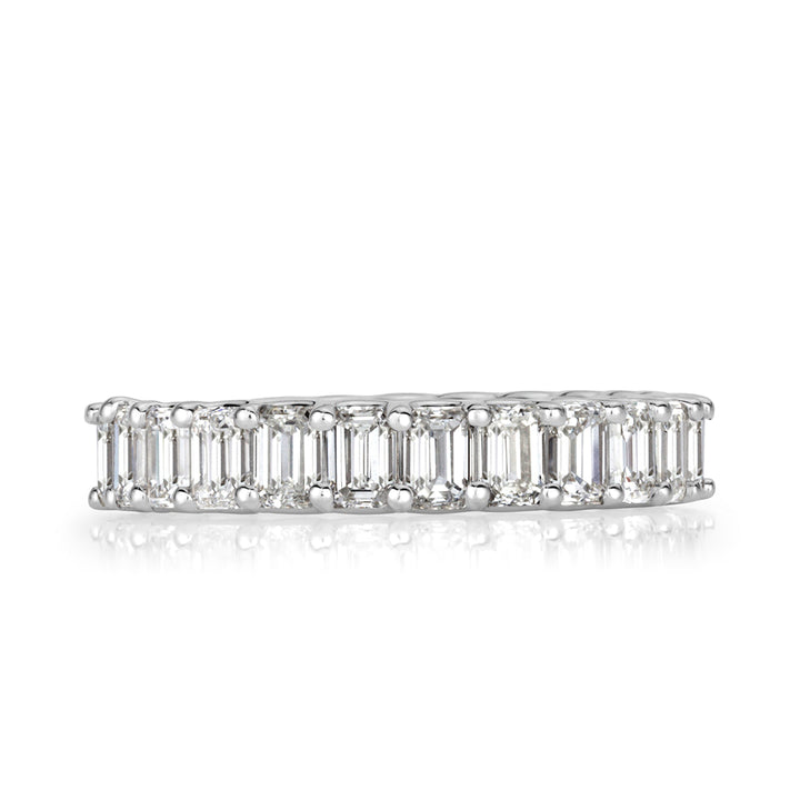 3.60ct Emerald Cut Lab Diamond Eternity Band in Platinum