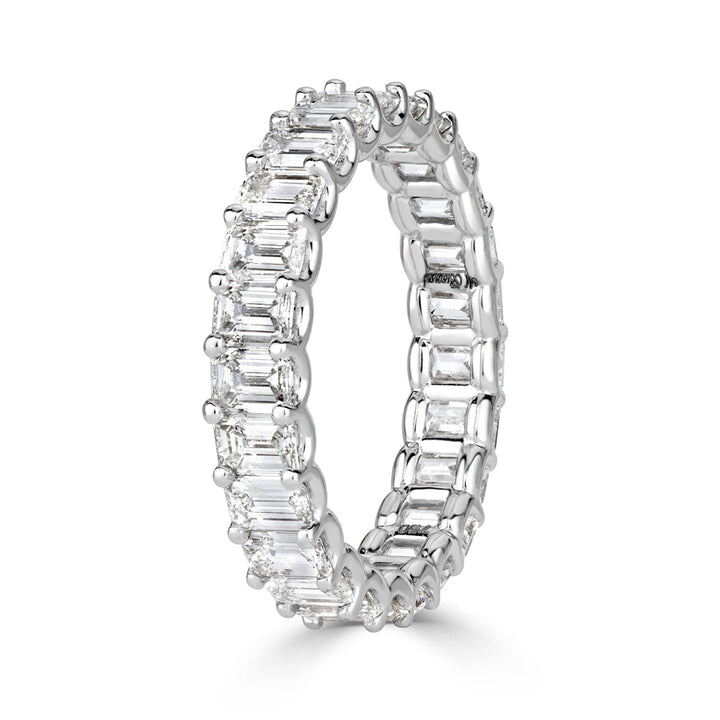 3.60ct Emerald Cut Lab Diamond Eternity Band in Platinum