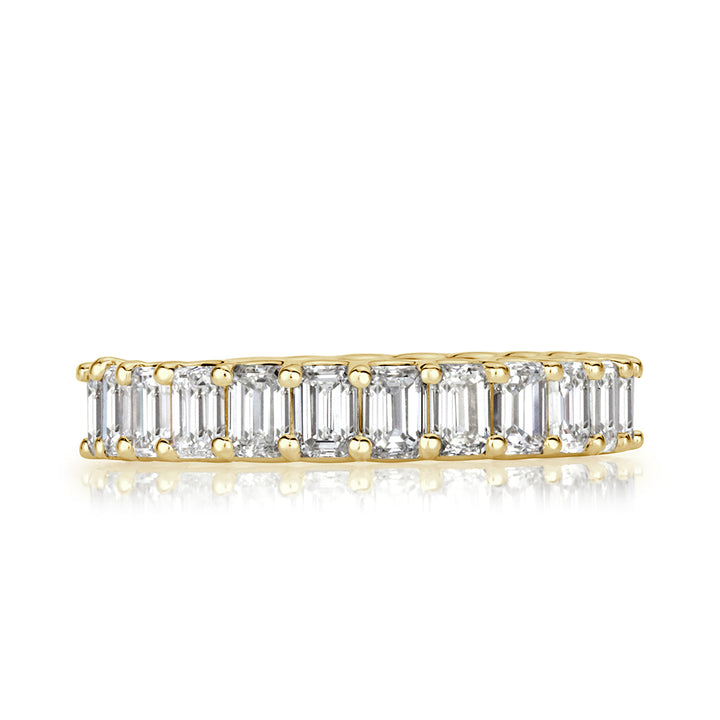 3.60ct Emerald Cut Lab Diamond Eternity Band in 18k Yellow Gold