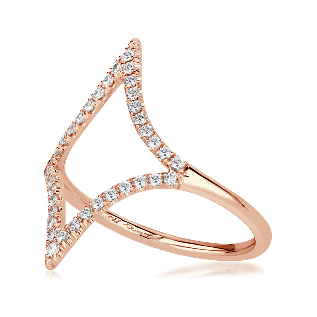 0.28ct Round Brilliant Cut Lab Diamond Kite Ring in 18k Rose Gold