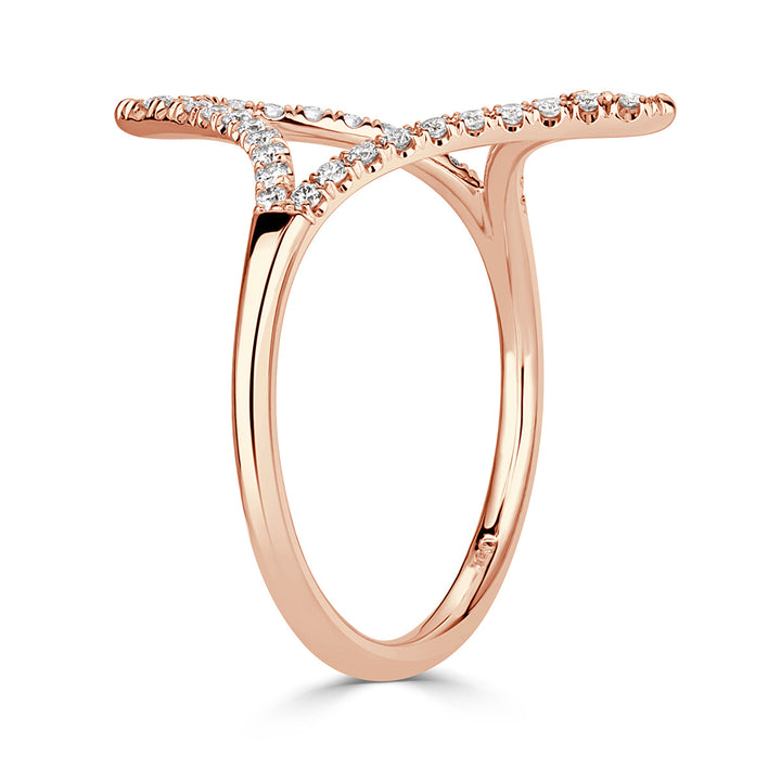 0.28ct Round Brilliant Cut Lab Diamond Kite Ring in 18k Rose Gold