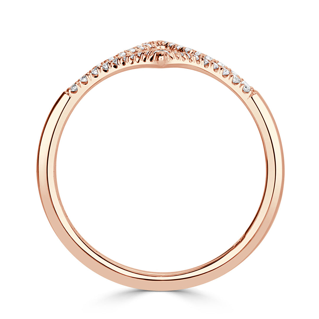 0.28ct Round Brilliant Cut Lab Diamond Kite Ring in 18k Rose Gold