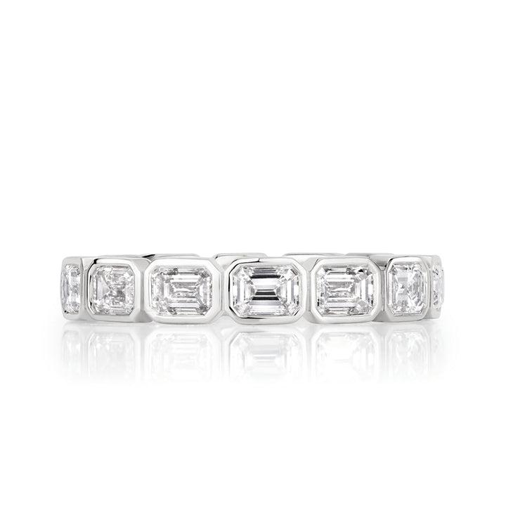 2.50ct Emerald Cut Lab Diamond Eternity Band in 18k White Gold