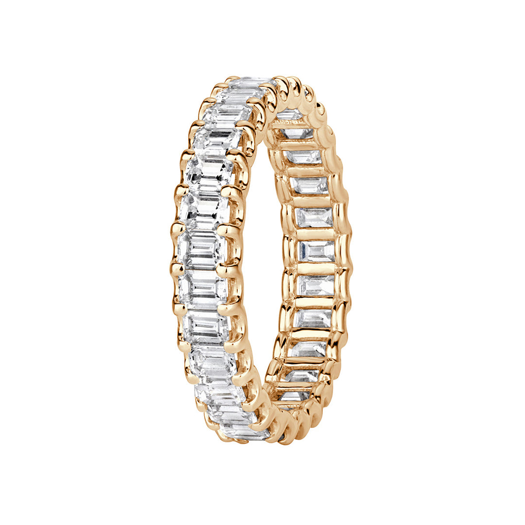 2.40ct Emerald Cut Lab Diamond Eternity Band in 18k Champagne Yellow Gold