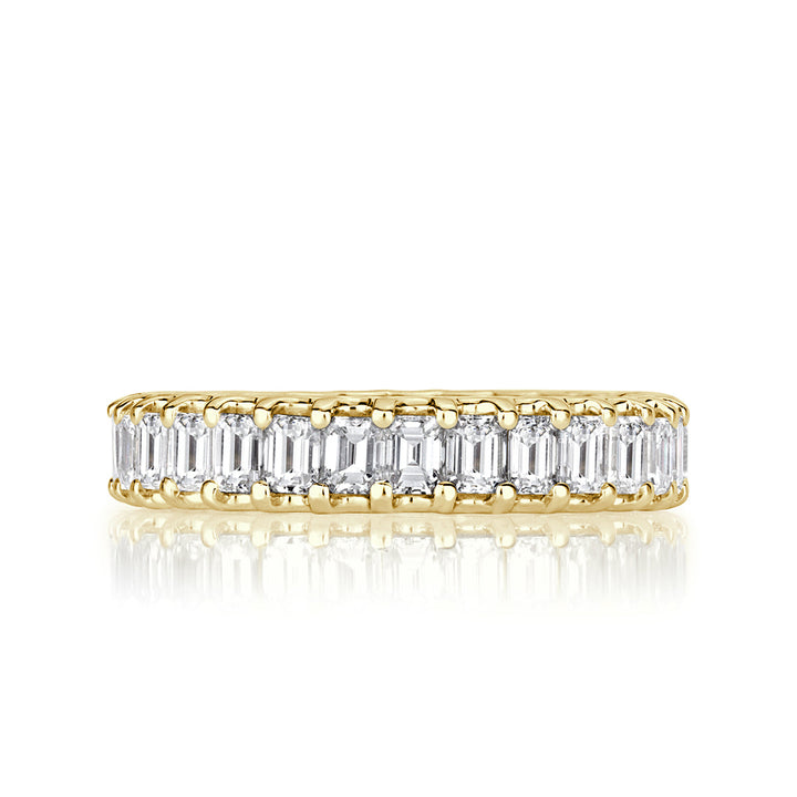 2.40ct Emerald Cut Lab Diamond Eternity Band in 18k Yellow Gold