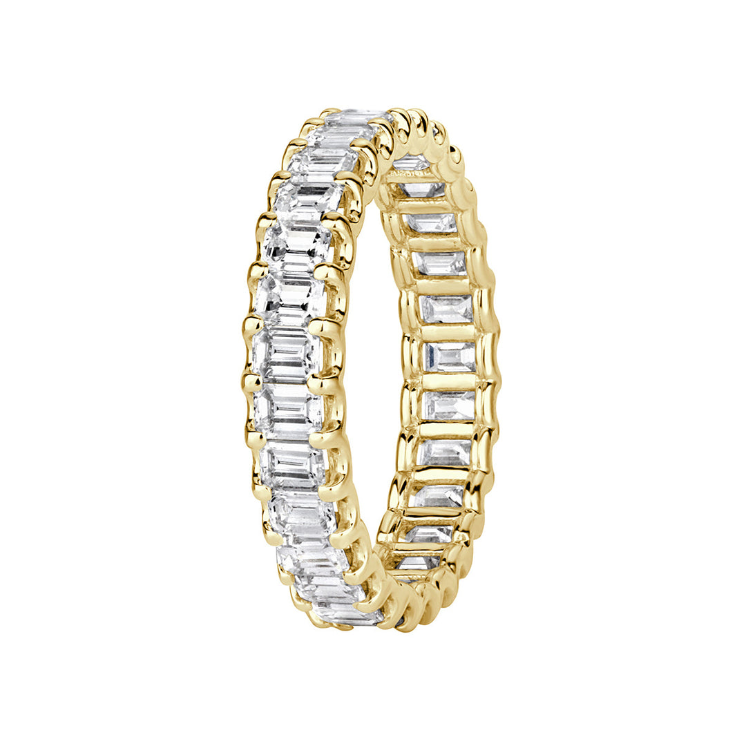 2.40ct Emerald Cut Lab Diamond Eternity Band in 18k Yellow Gold