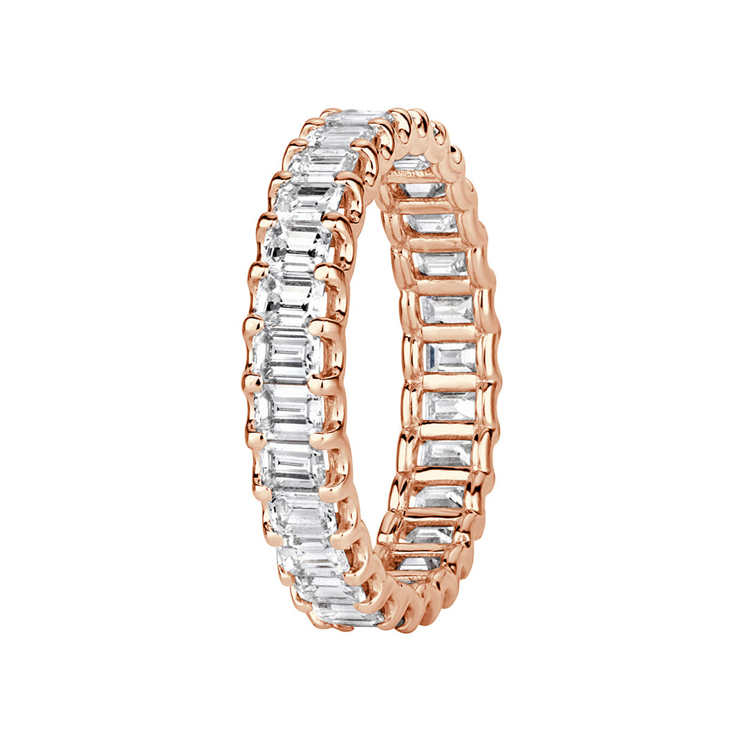 2.40ct Emerald Cut Lab Diamond Eternity Band in 18k Rose Gold