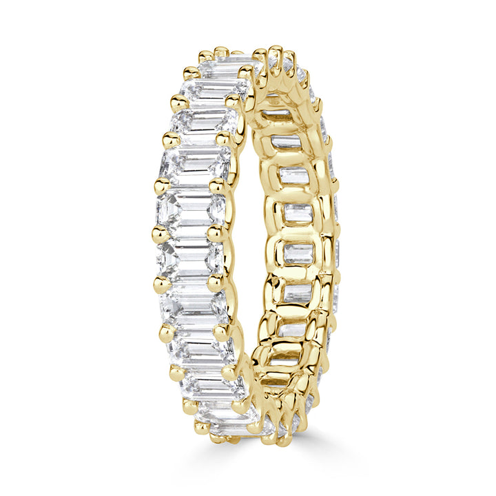 3.95ct Emerald Cut Lab Diamond Eternity Band in 18k Yellow Gold