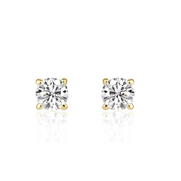 0.50ct Round Brilliant Cut Lab Diamond Stud Earrings in 18K Yellow Gold