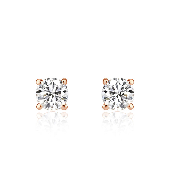 0.50ct Round Brilliant Cut Lab Diamond Stud Earrings in 14K Rose Gold