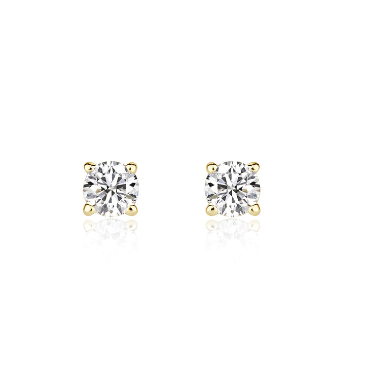 0.42ct Round Brilliant Cut Lab Diamond Stud Earrings in 18K Yellow Gold