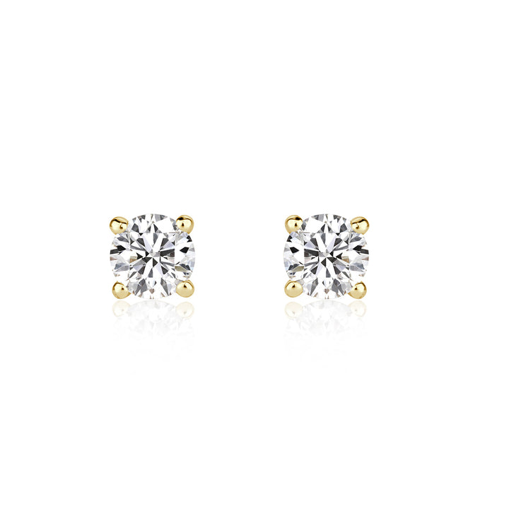 0.30ct Round Brilliant Cut Lab Diamond Stud Earrings in 18k Yellow Gold