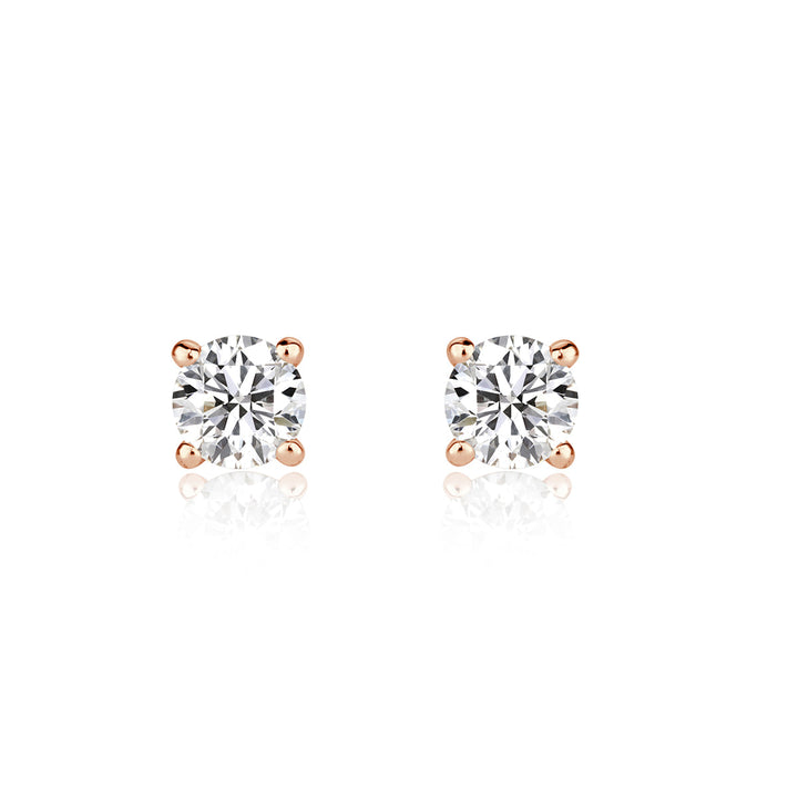 0.30ct Round Brilliant Cut Lab Diamond Stud Earrings in 18k Rose Gold