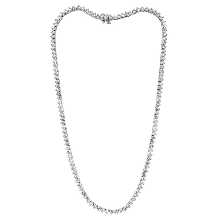 14.65ct Round Brilliant Cut Lab Diamond Tennis Necklace in 14k White Gold