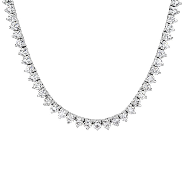 14.65ct Round Brilliant Cut Lab Diamond Tennis Necklace in 14k White Gold