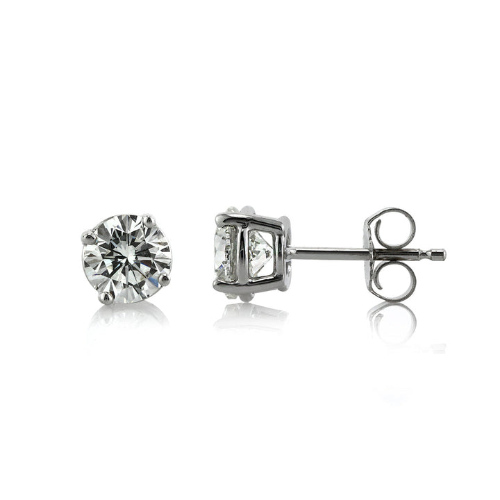 1.00ct Round Brilliant Cut Lab Diamond Stud Earrings in 14k White Gold