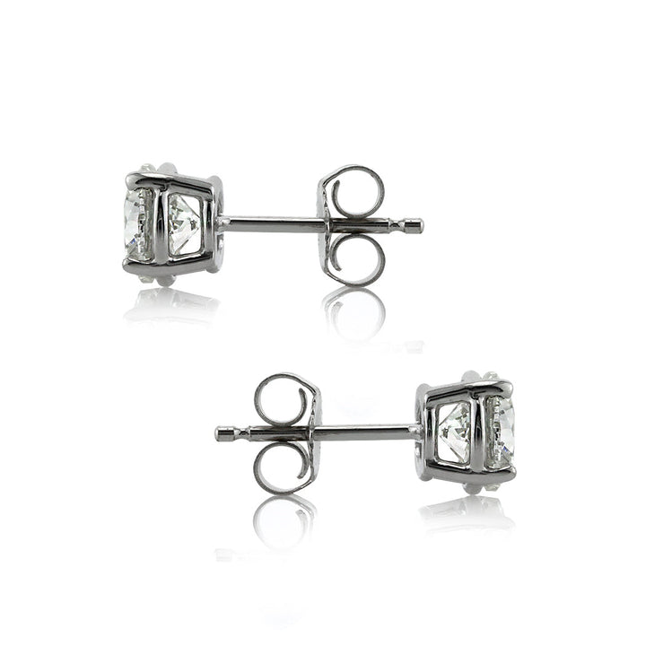 1.00ct Round Brilliant Cut Lab Diamond Stud Earrings in 14k White Gold