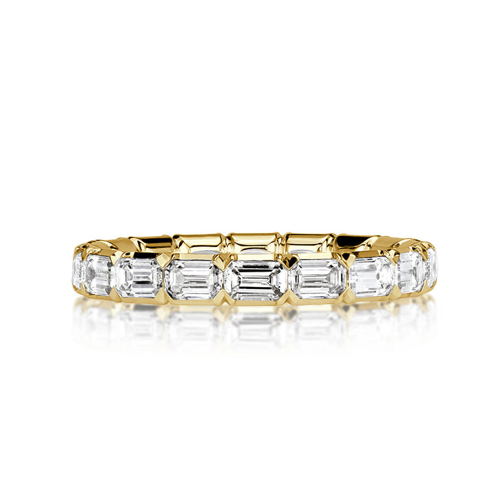 2.00ct Emerald Cut Lab Diamond Eternity Band in 18k Yellow Gold