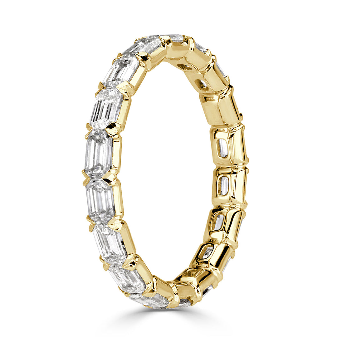 2.00ct Emerald Cut Lab Diamond Eternity Band in 18k Yellow Gold