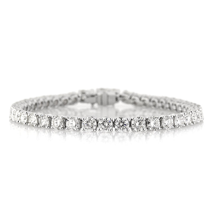 10.05ct Round Brilliant Cut Lab Diamond Tennis Bracelet in 14k White Gold