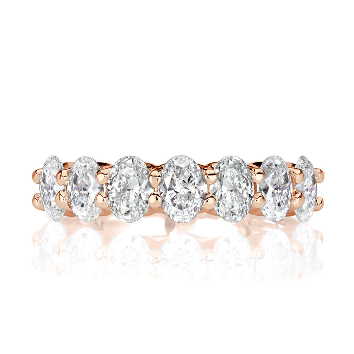 1.66ct Oval Cut Lab Diamond Wedding Band in 18k Rose Gold