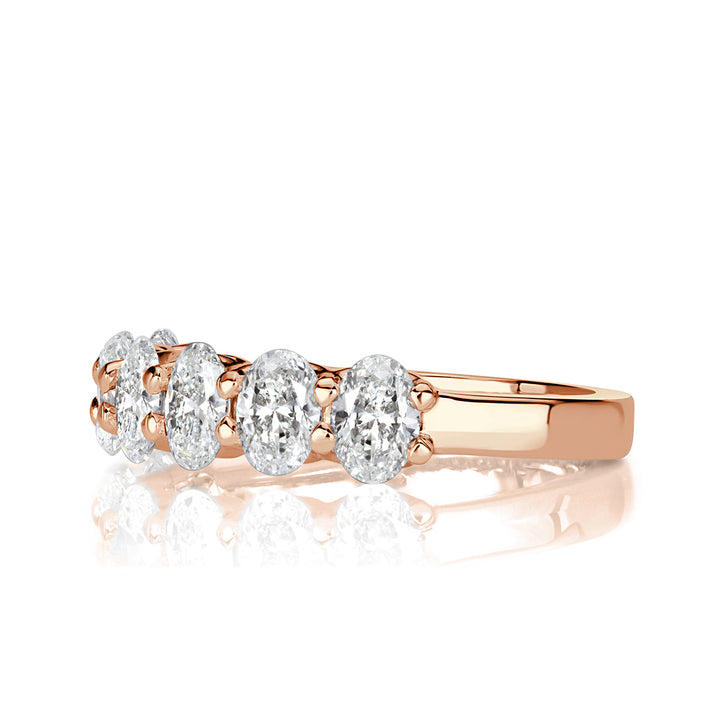 1.66ct Oval Cut Lab Diamond Wedding Band in 18k Rose Gold