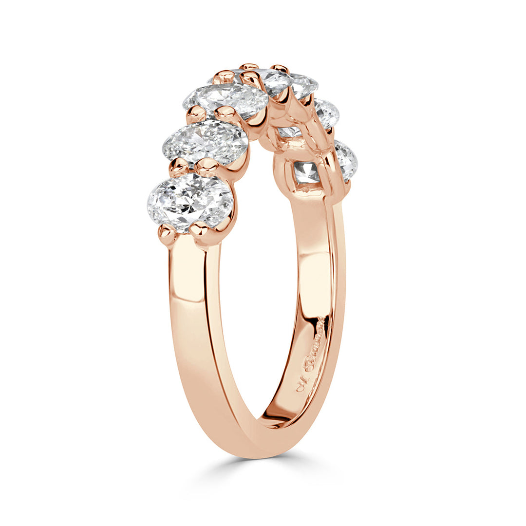 1.66ct Oval Cut Lab Diamond Wedding Band in 18k Rose Gold