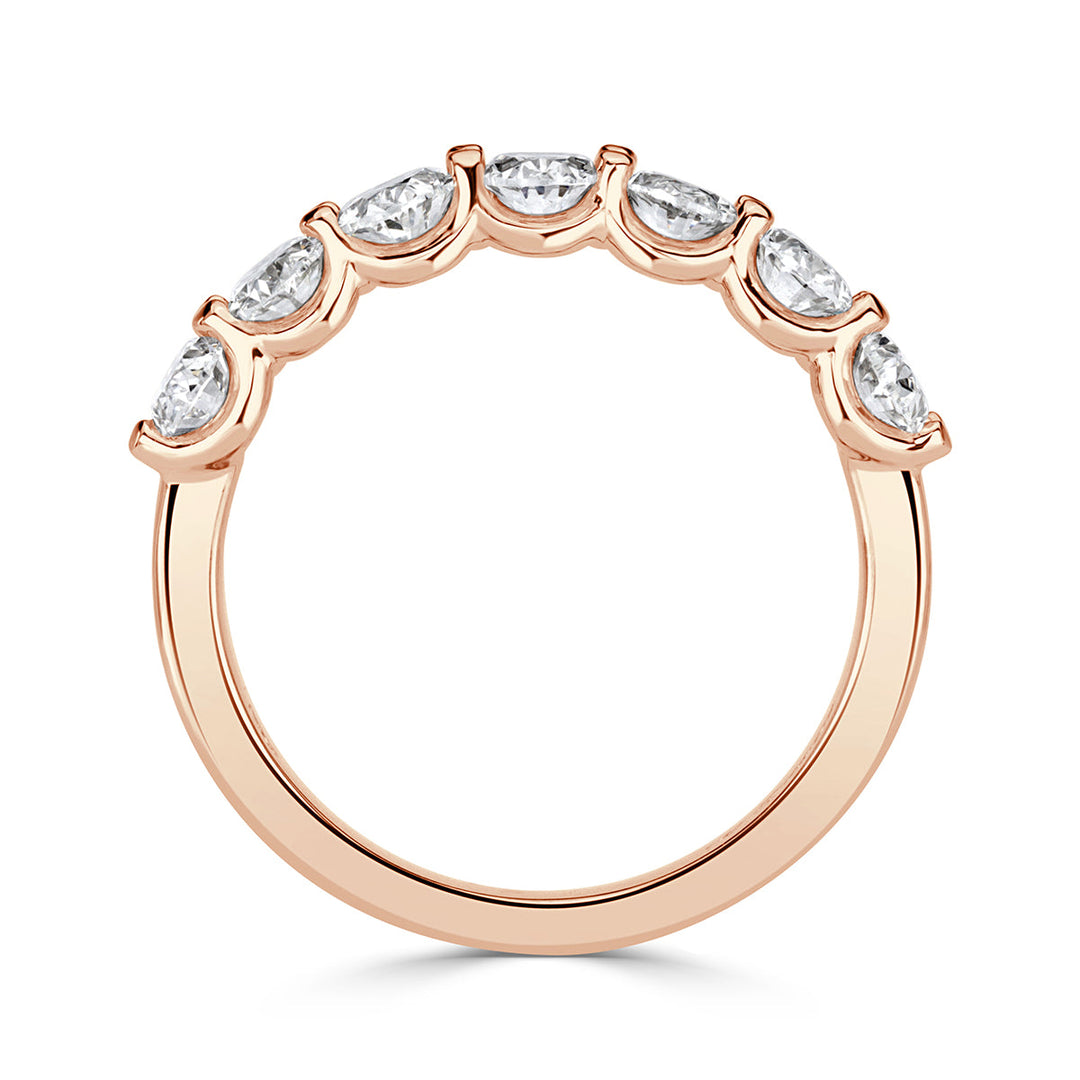 1.66ct Oval Cut Lab Diamond Wedding Band in 18k Rose Gold