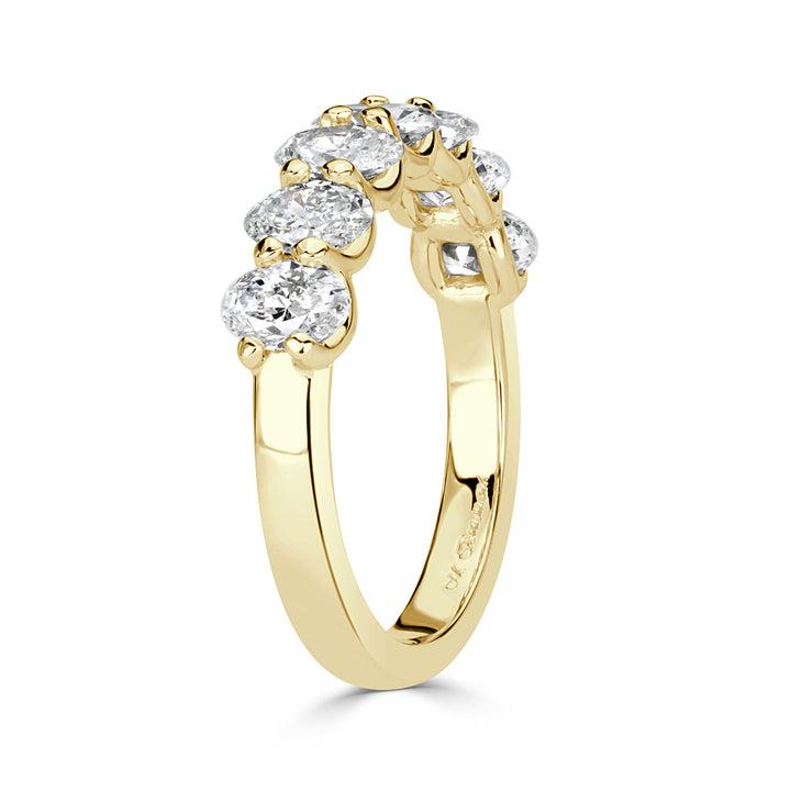 1.66ct Oval Cut Lab Diamond Wedding Band in 18k Yellow Gold