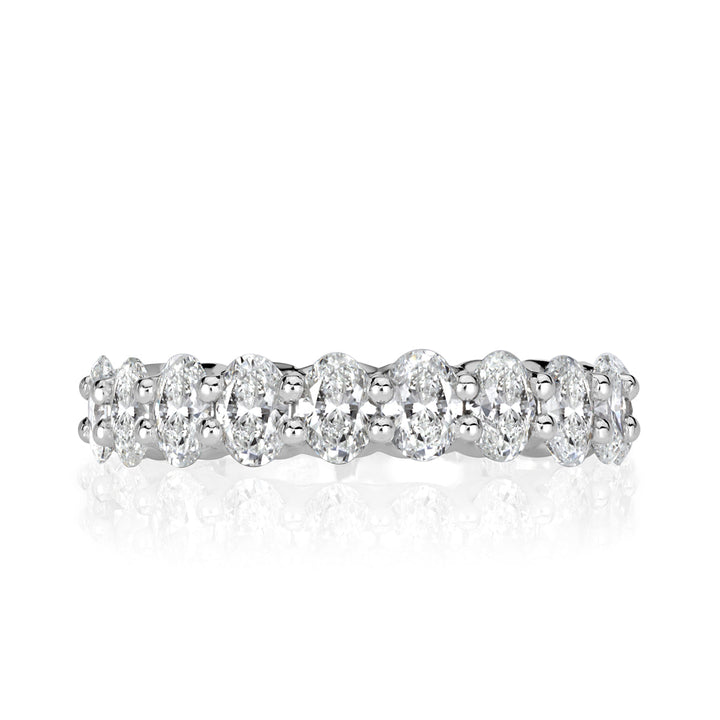 1.85ct Oval Cut Lab Diamond Wedding Band in Platinum