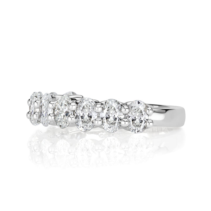 1.85ct Oval Cut Lab Diamond Wedding Band in Platinum