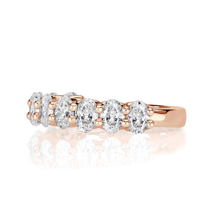 1.85ct Oval Cut Lab Diamond Wedding Band in 18k Rose Gold