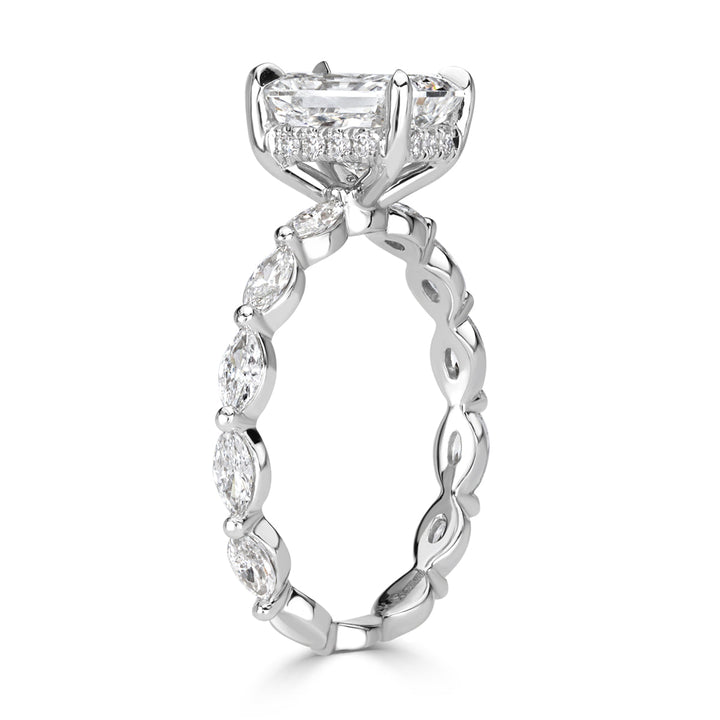 2.46ct Radiant Cut Lab Diamond Engagement Ring