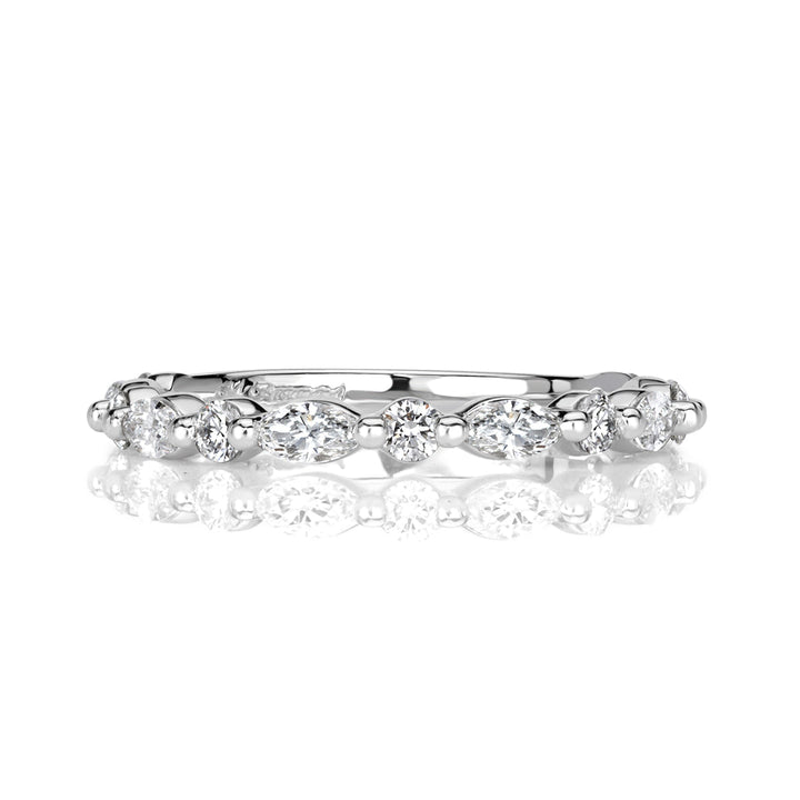 0.64ct Marquise and Round Brilliant Cut Lab Diamond Wedding Band in Platinum